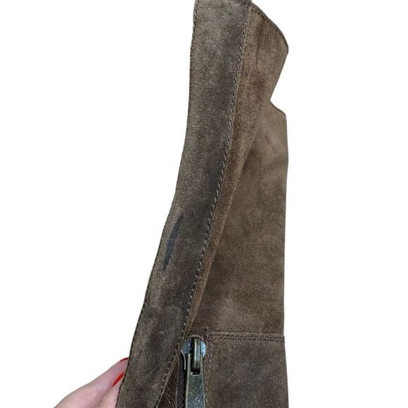 Nine West Knee High Brown Suede Almond Toe Boots size 7 nwolette - Picture 4 of 9